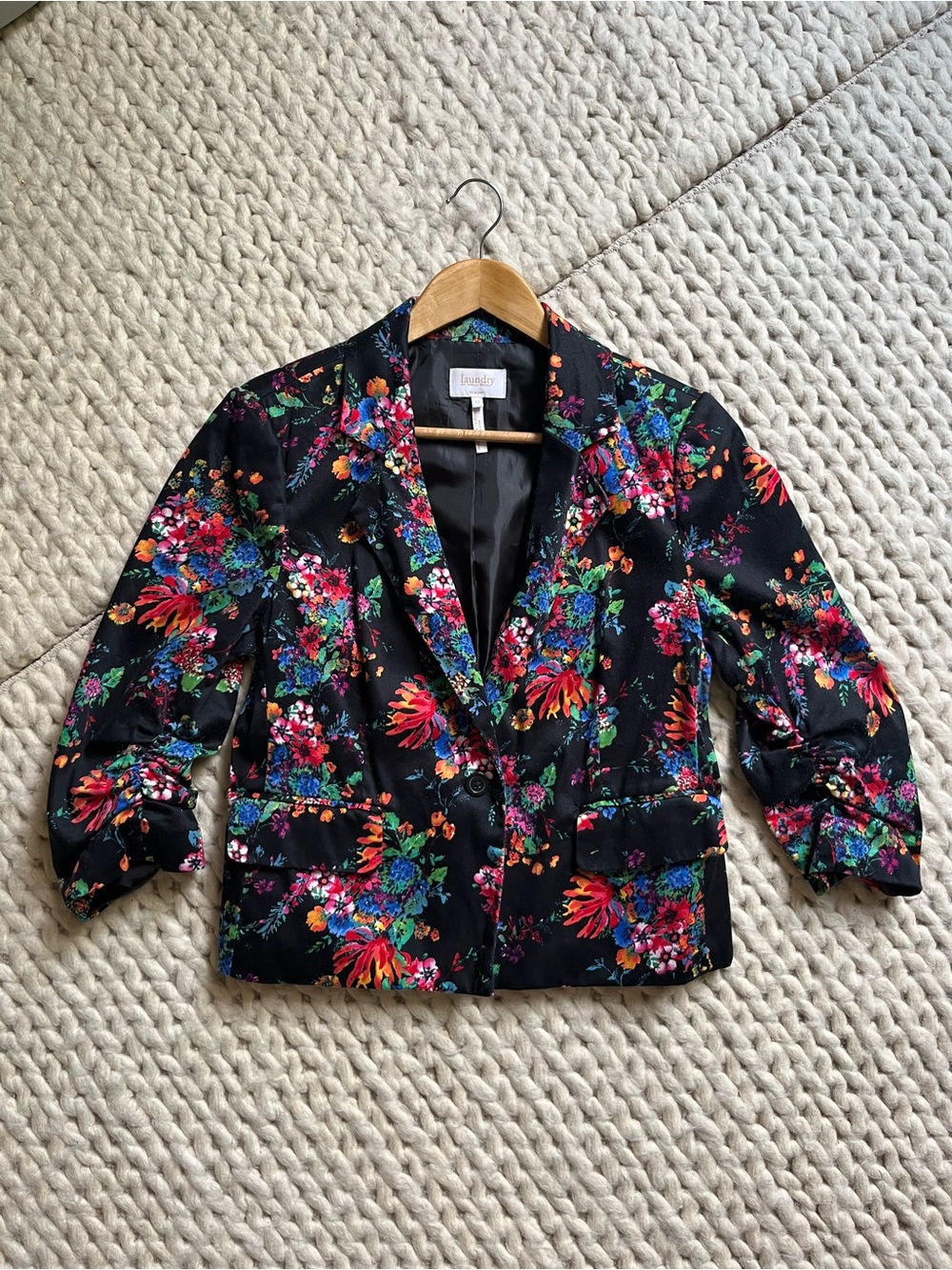 Black Floral Blazer Jacket | size 12